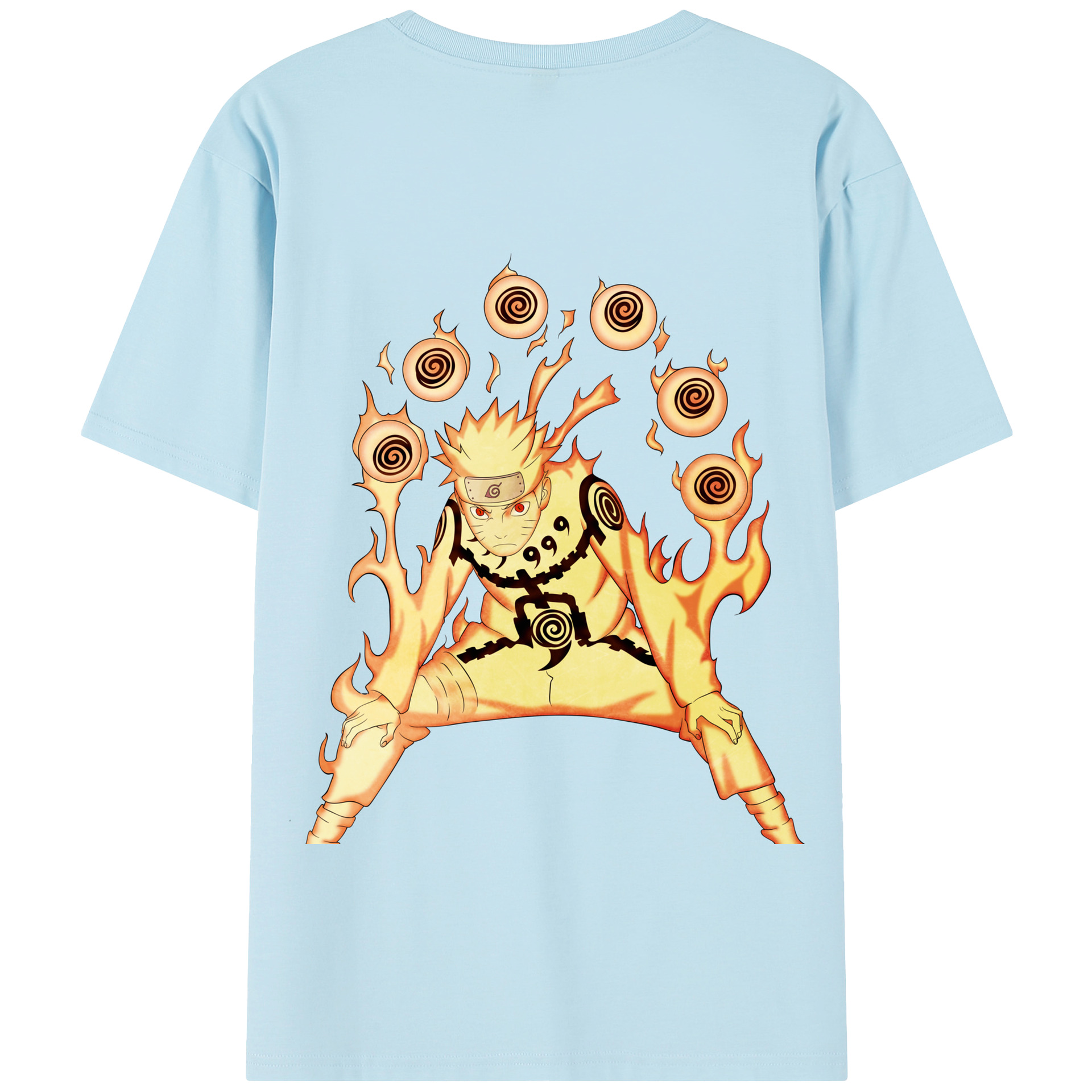 （画像用） NARUTO -ナルト- うずまき ナルト Uzumaki Naruto 綿100％半袖Tシャツ（背面プリント）